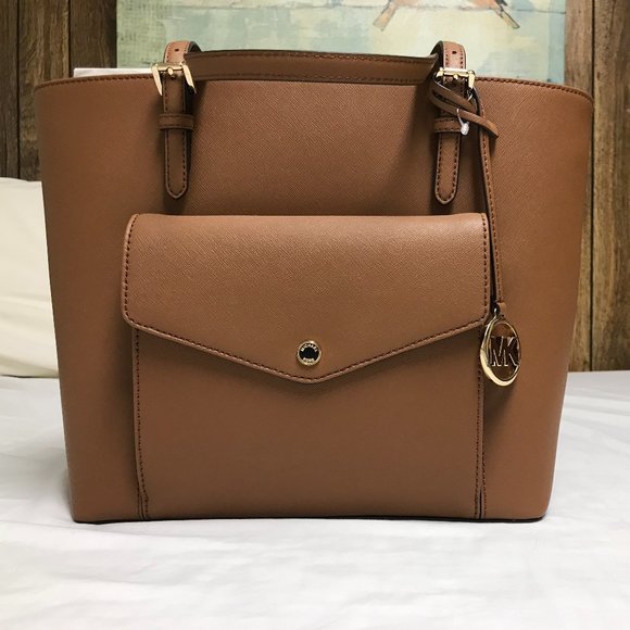 Michael Kors Jet Set Large Leather Pocket Handbag - Picture 1 of 12